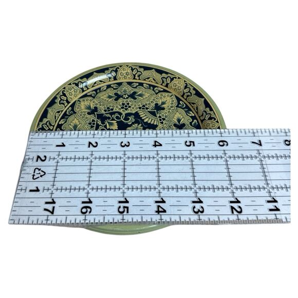 Vintage Delft Holland Metal Snack Plates Set/6 - 6” Blue Windmill - Picture 2 of 9